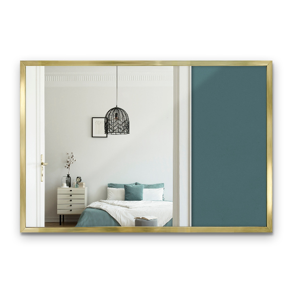 Minimalistické obdĺžnikové zrkadlo so zlatým rámom 60x40 cm
