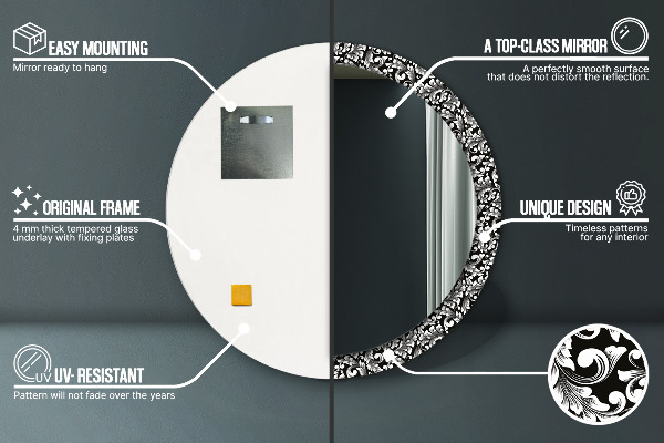 Ozdoba Okrúhle dekoračné zrkadlo na stenu