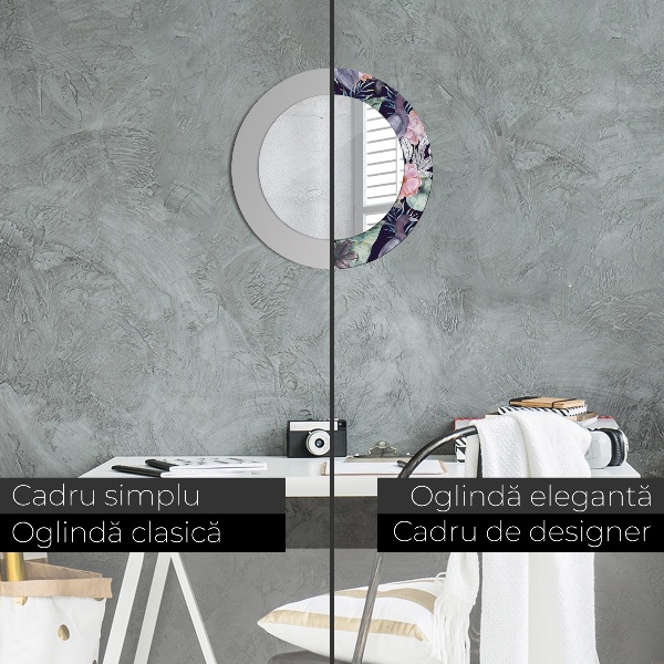 Vtáky Okrúhle dekoračné zrkadlo na stenu