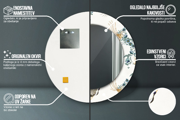 Chinoiseries Okrúhle dekoračné zrkadlo