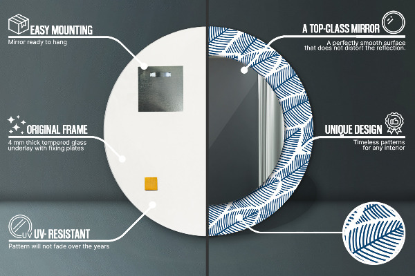 Listy Okrúhle dekoračné zrkadlo