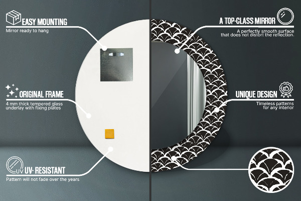 Orientálne stupnice Okrúhle dekoračné zrkadlo na stenu