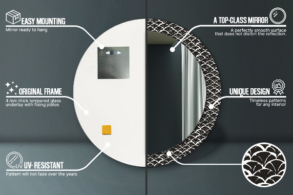 Orientálne stupnice Okrúhle dekoračné zrkadlo na stenu