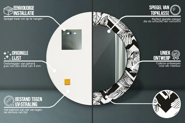 Kolibrík Okrúhle dekoračné zrkadlo