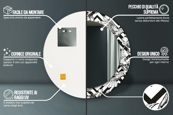 Kolibrík Okrúhle dekoračné zrkadlo