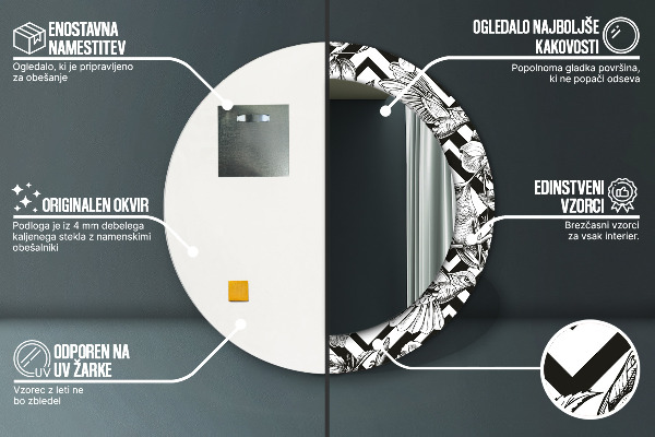 Kolibrík Okrúhle dekoračné zrkadlo