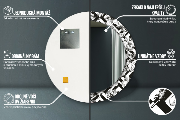 Kolibrík Okrúhle dekoračné zrkadlo