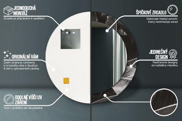 Tropické palmy Okrúhle dekoračné zrkadlo na stenu