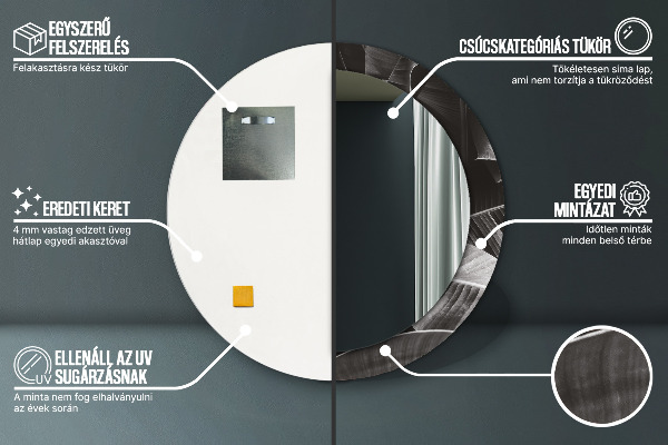 Tropické palmy Okrúhle dekoračné zrkadlo na stenu