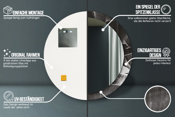 Tropické palmy Okrúhle dekoračné zrkadlo na stenu