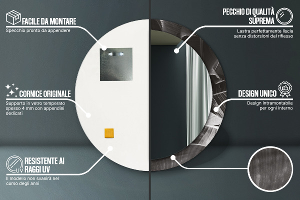 Tropické palmy Okrúhle dekoračné zrkadlo na stenu