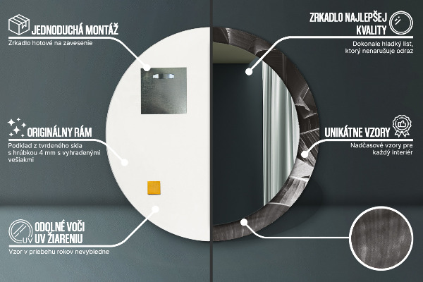 Tropické palmy Okrúhle dekoračné zrkadlo na stenu