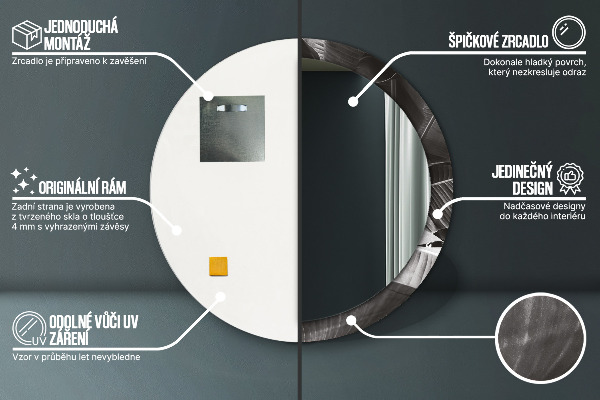 Tropické palmy Okrúhle dekoračné zrkadlo na stenu