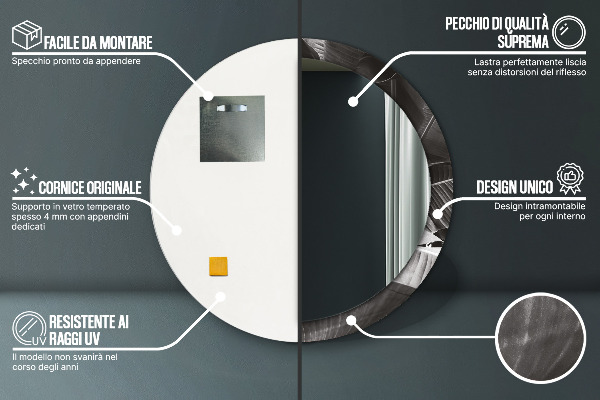 Tropické palmy Okrúhle dekoračné zrkadlo na stenu