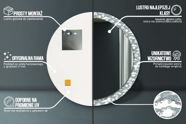 Oblaky Okrúhle zrkadlo s motívom