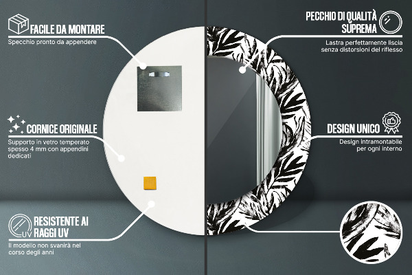 Monštrum Okrúhle zrkadlo s motívom