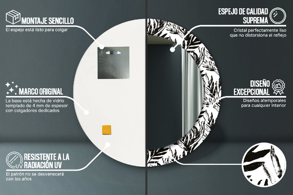 Monštrum Okrúhle zrkadlo s motívom