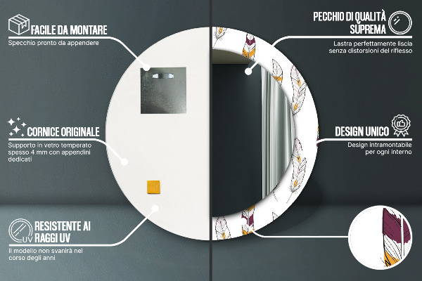 Perie Okrúhle zrkadlo s motívom