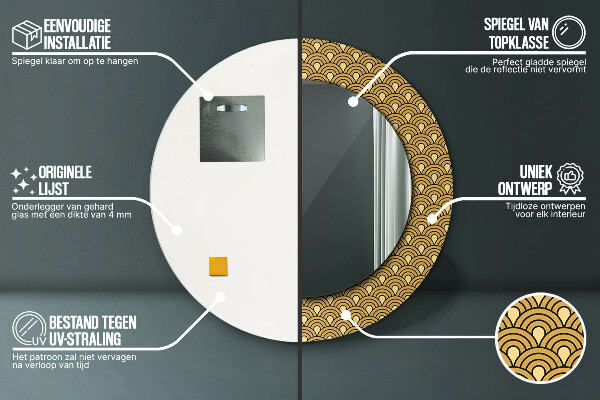 Deco vintage Okrúhle dekoračné zrkadlo