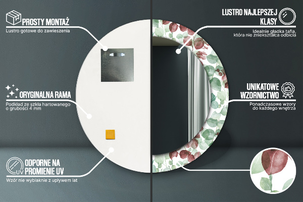 Eukalyptus Okrúhle dekoračné zrkadlo