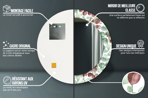 Eukalyptus Okrúhle dekoračné zrkadlo