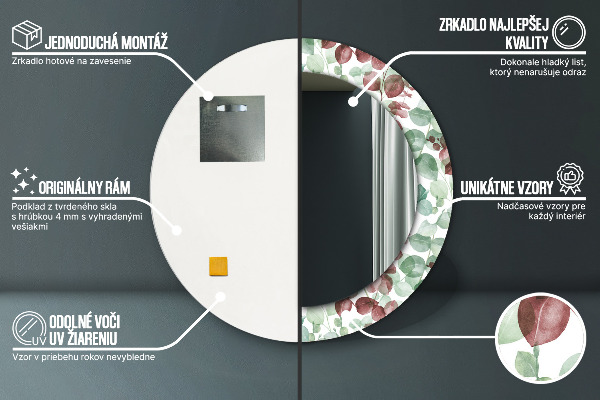 Eukalyptus Okrúhle dekoračné zrkadlo