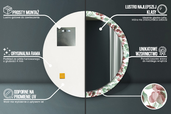 Eukalyptus Okrúhle dekoračné zrkadlo