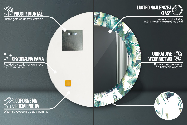 Listy Okrúhle dekoračné zrkadlo