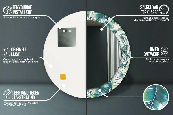 Listy Okrúhle dekoračné zrkadlo