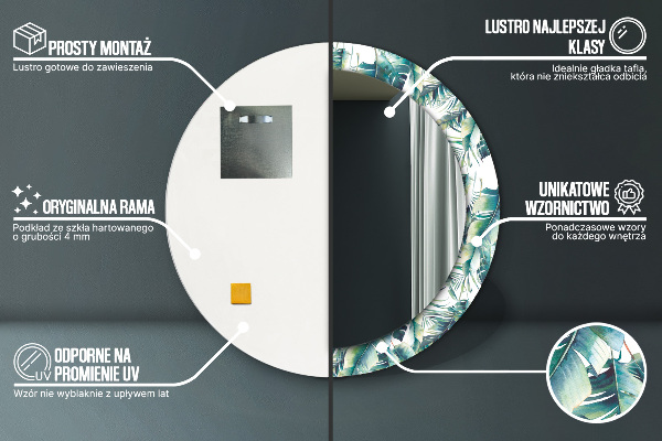 Listy Okrúhle dekoračné zrkadlo