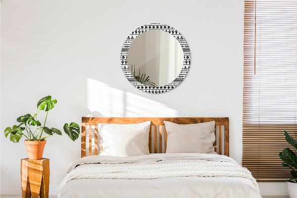 Boho minimalista Okrúhle dekoračné zrkadlo na stenu
