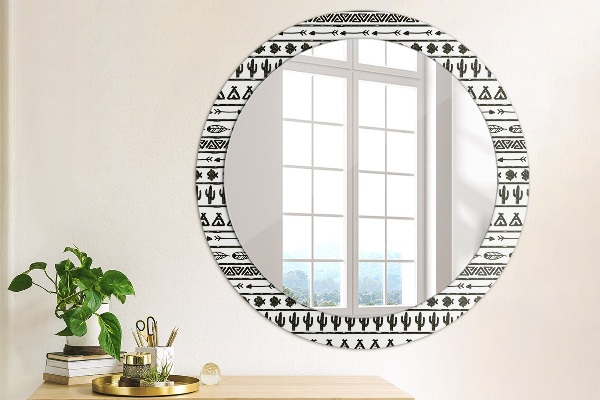 Boho minimalista Okrúhle dekoračné zrkadlo na stenu