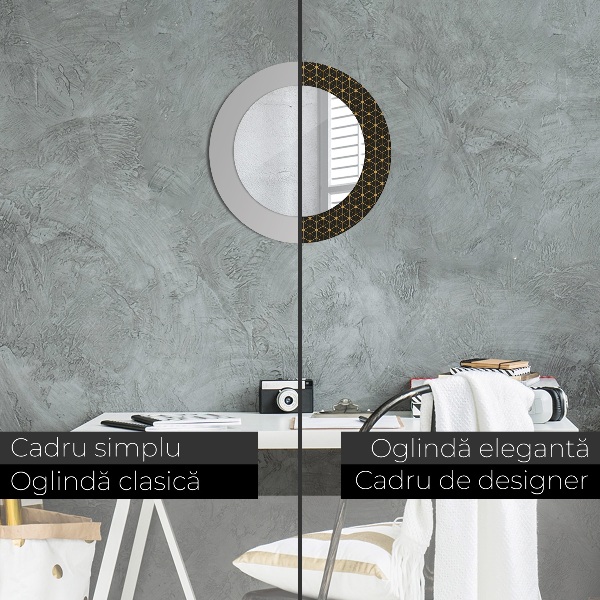 Hexagonálna geometria Okrúhle dekoračné zrkadlo