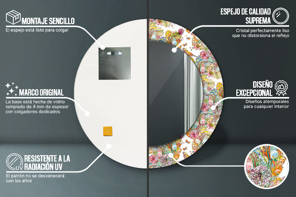 Sen o krajine rozprávok Okrúhle dekoračné zrkadlo na stenu