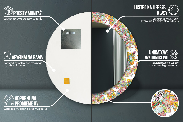 Sen o krajine rozprávok Okrúhle dekoračné zrkadlo na stenu