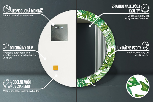 Džungľa Okrúhle dekoračné zrkadlo na stenu