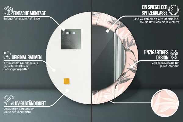 Raj Okrúhle dekoračné zrkadlo