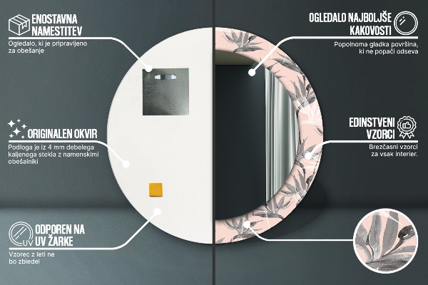 Raj Okrúhle dekoračné zrkadlo