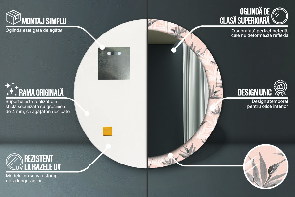 Raj Okrúhle dekoračné zrkadlo