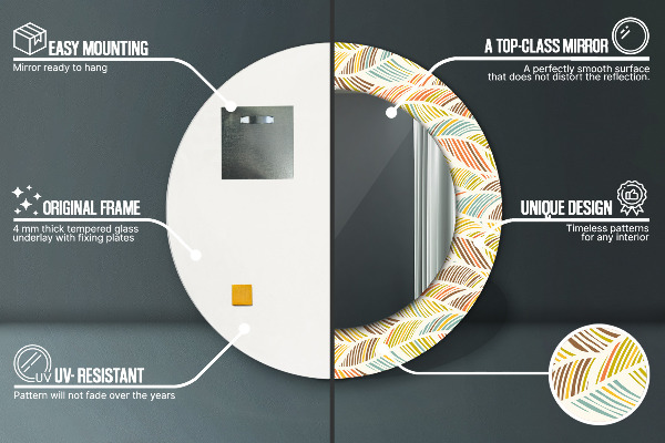 Abstraktný Okrúhle dekoračné zrkadlo