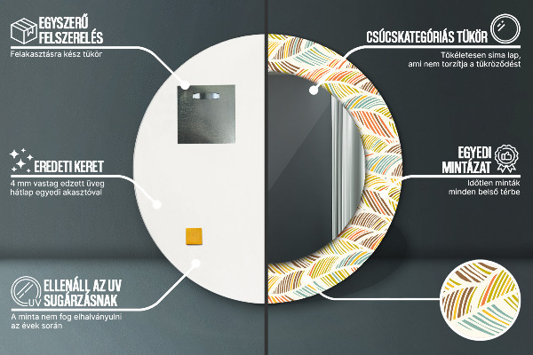 Abstraktný Okrúhle dekoračné zrkadlo