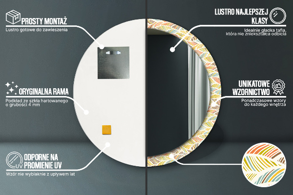 Abstraktný Okrúhle dekoračné zrkadlo