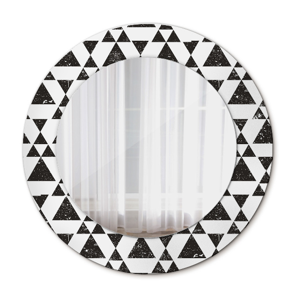 Geometrické trojuholníky Okrúhle dekoračné zrkadlo