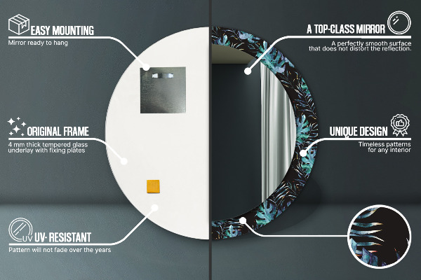 Exotické listy Okrúhle dekoračné zrkadlo