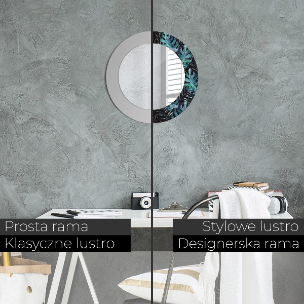 Exotické listy Okrúhle dekoračné zrkadlo