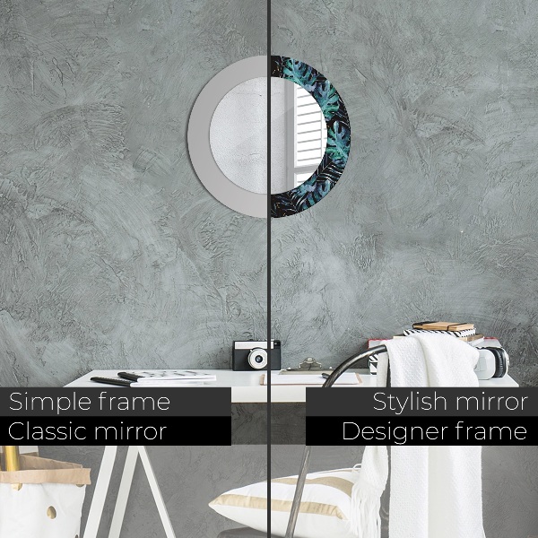 Exotické listy Okrúhle dekoračné zrkadlo