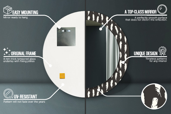 Perie Okrúhle dekoračné zrkadlo