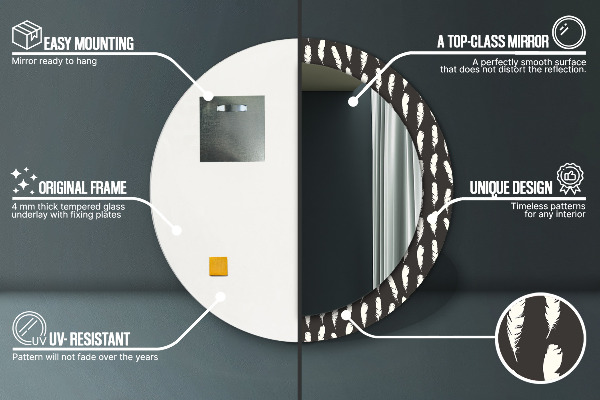 Perie Okrúhle dekoračné zrkadlo