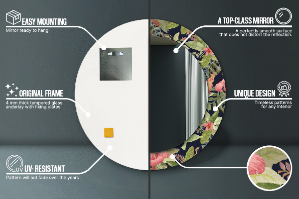 Hibiscus kvety Okrúhle dekoračné zrkadlo