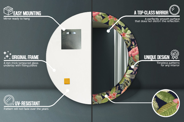 Hibiscus kvety Okrúhle dekoračné zrkadlo